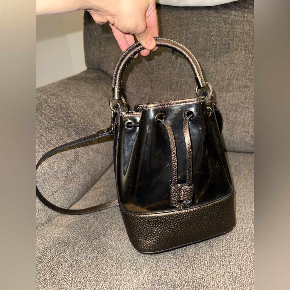Elegant Black brown transparent Bucket Bag crossbody Zara - Picture 3 of 12